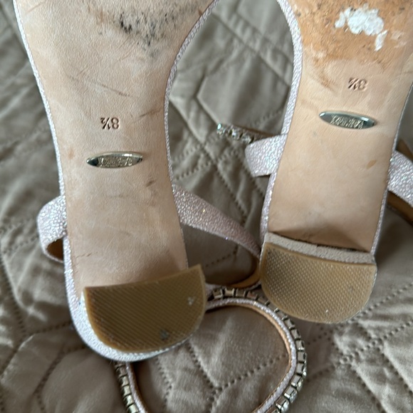 Badgley Mischka Crystal-Adorned Block Heel, Size 8.5 - Picture 4 of 5